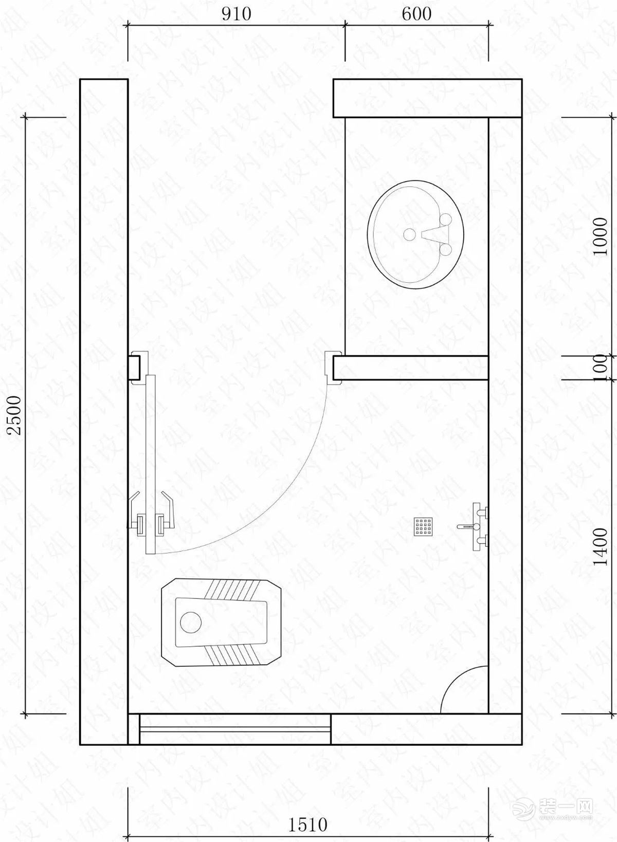 2x1.6卫生间,2米x1.5米卫生间平面图 【万维装饰】卫生间干湿分离